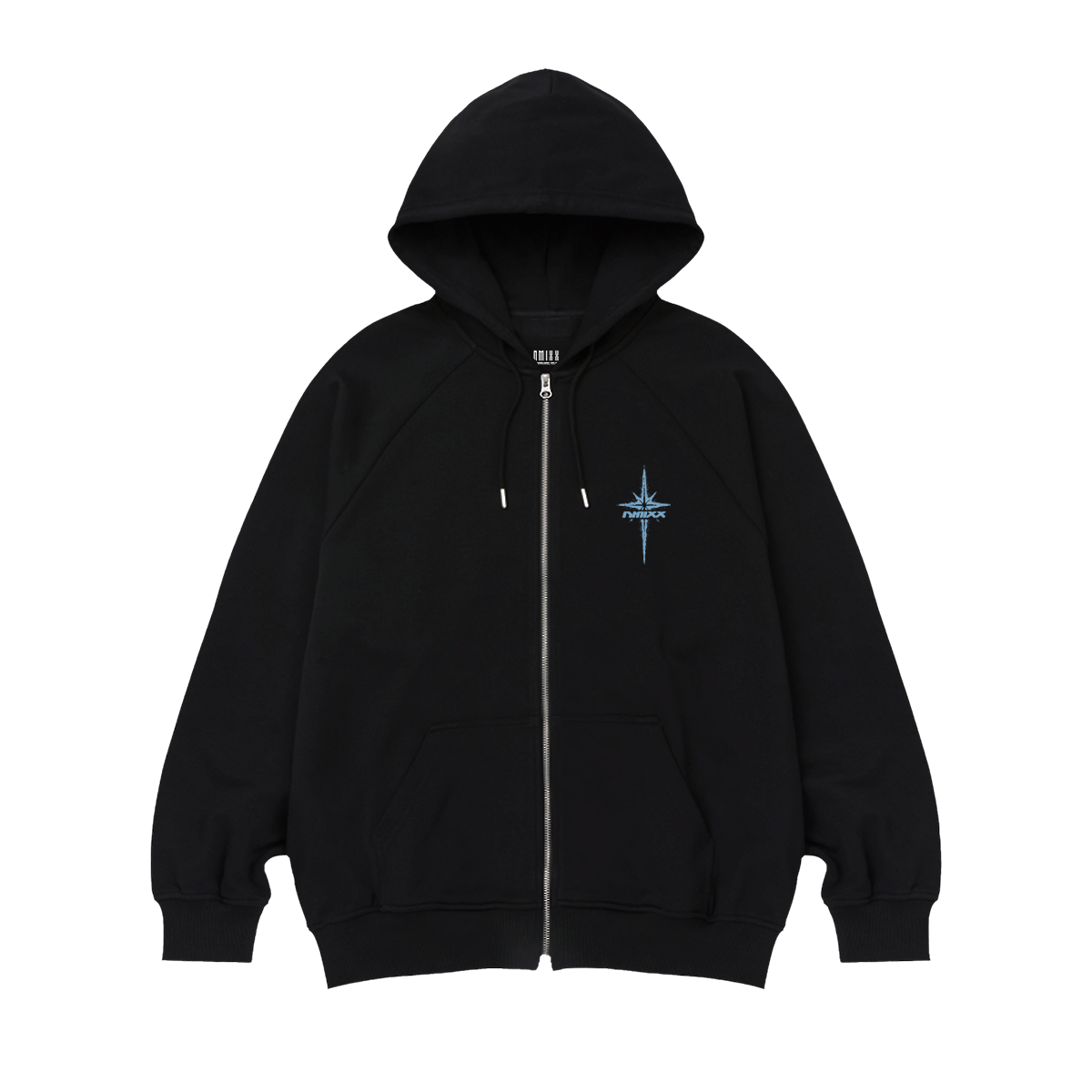 BLACK HOOD ZIP-UP